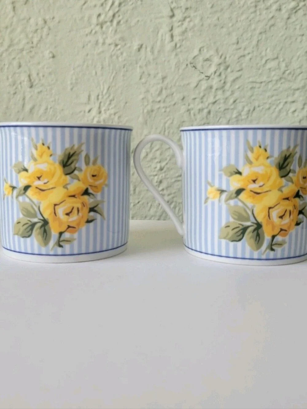 Laura Ashley Brighton Rose Tea Cup and Saucer Set of 2 Dishwasher Microwave Safe
